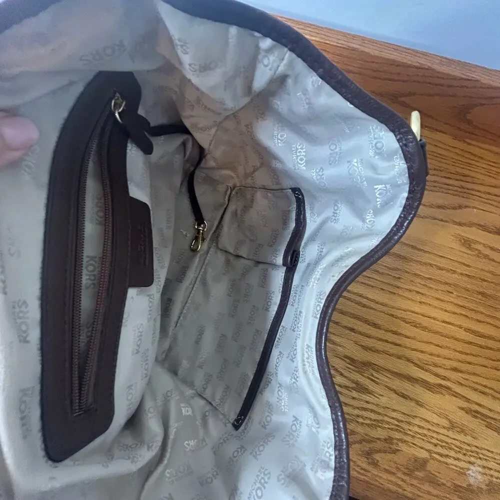 Michael Kors Bag Brown Gold Satchel Leather - Picture 13 of 13